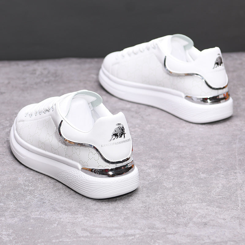 Women's & Men's Mcqueen White Thick Bottom Hight Increasing Casual Shoes