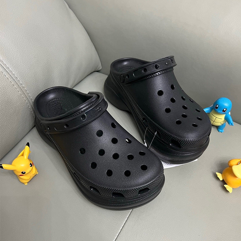 Women's Hole Thick Sole Height Increasing Beach Slippers