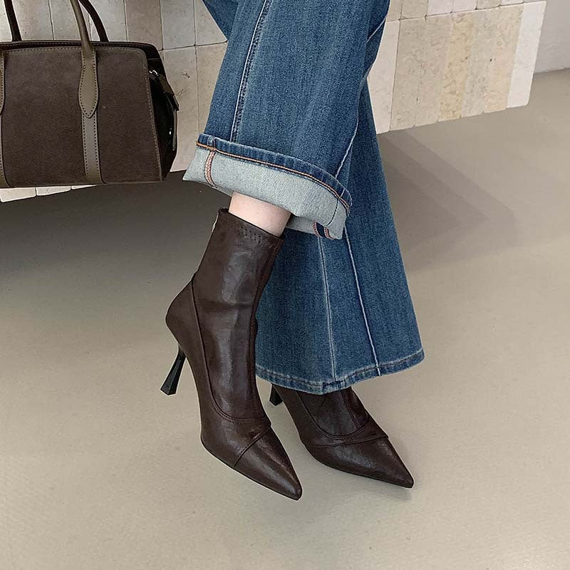 Martin Back Zipper Commuter Booties White Boots