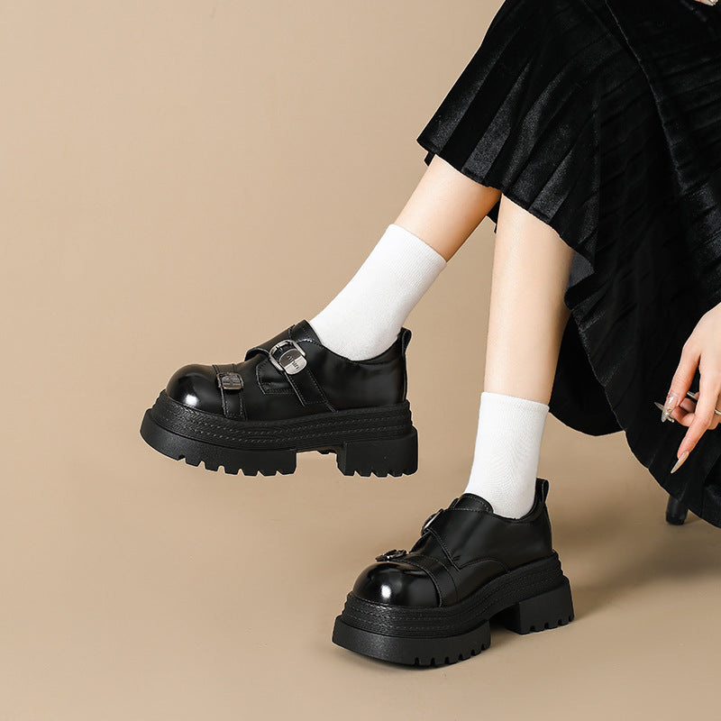 Spring Outdoor Wear British Style Mary Jane Female Leather Shoes