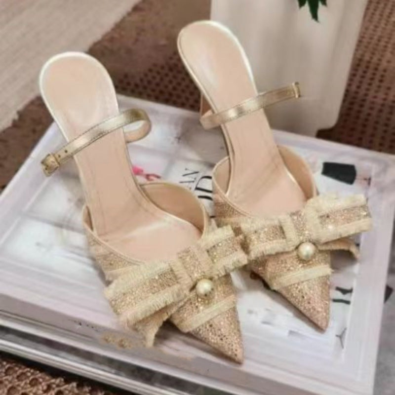 Style Pearl Kitten Mary Jane Pointed Sexy Heels