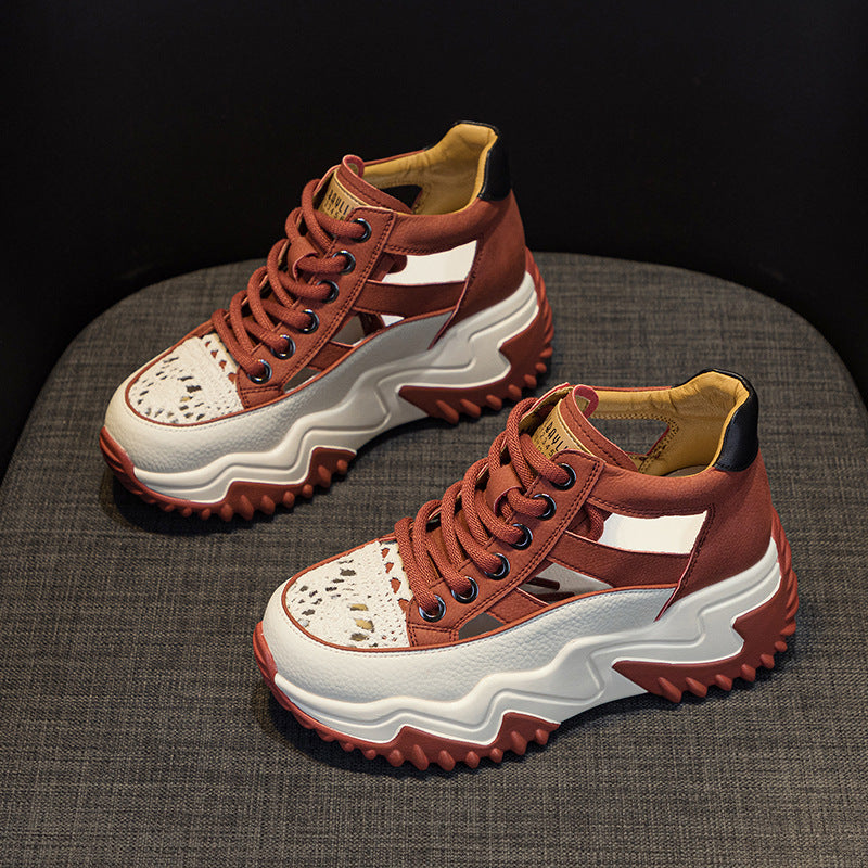 Women's Summer Fashion Retro Lightweight Height Increasing Women's Casual Shoes