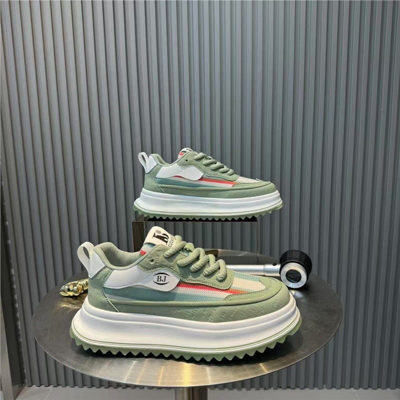 Men's Fabric Stitching Breathable Versatile Platform Trendy Fashionable Comfortable Casual Shoes