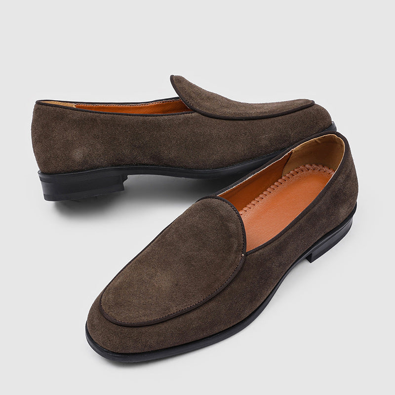 Men's High-grade Suede Stylish Korean Niche Gentleman Loafers/doug Shoes
