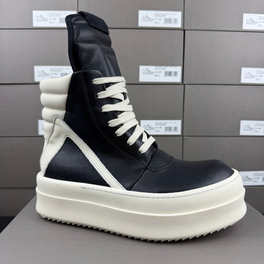 Women's & Men's Classic Inverted Triangle Dark Style Thick Sole Height Leather Shoes