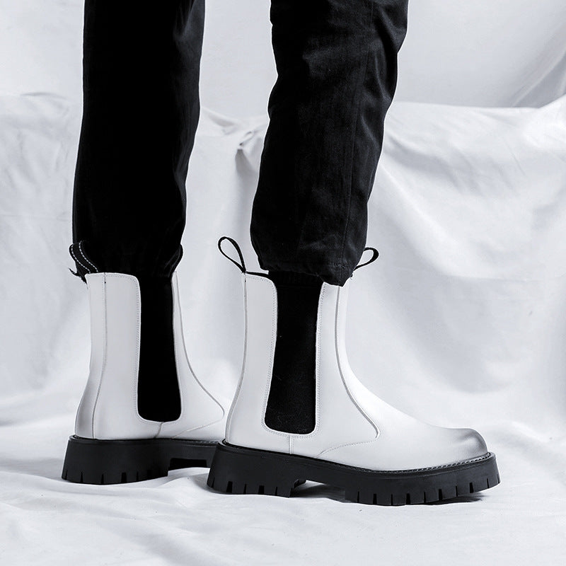 Men's Brushed Chelsea Trendy High Top Smoke Boots