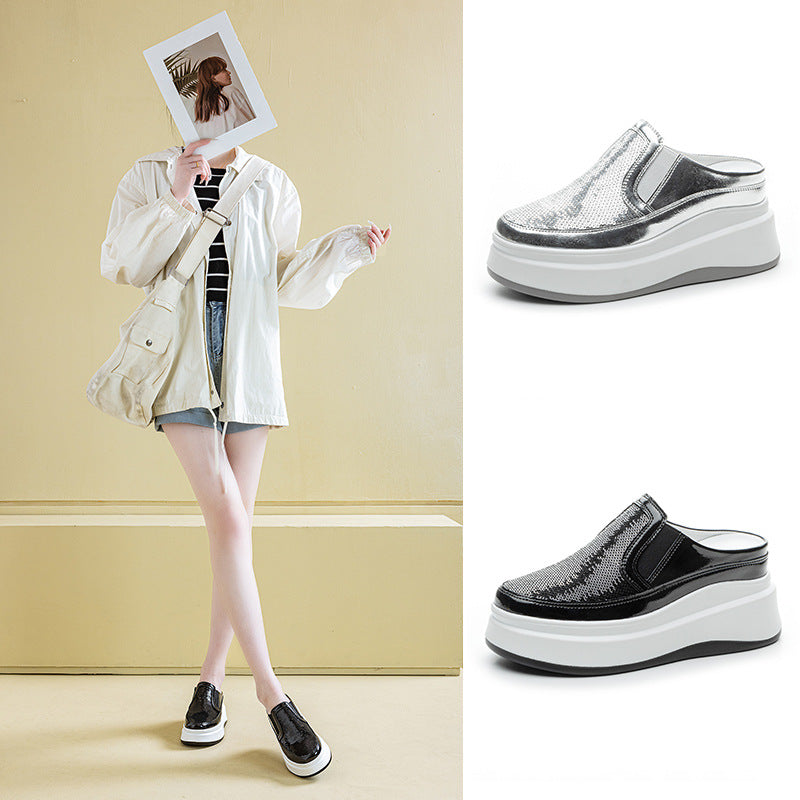 Women's Thick Bottom Toe Cap Half Summer Thick-soles Slippers