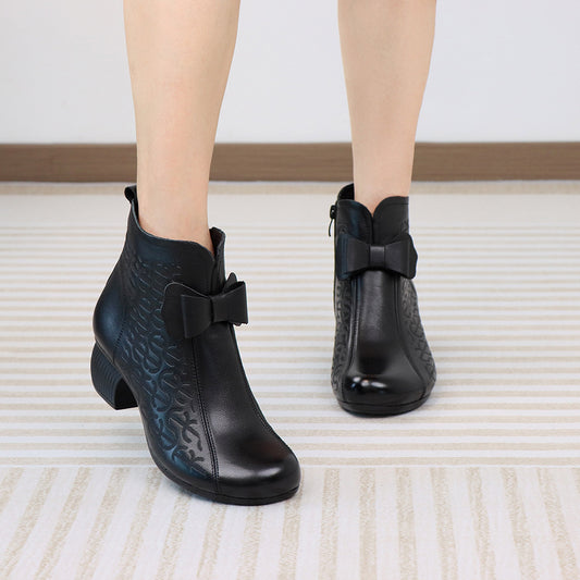 Women's Genuine Retro Medium Chunky Soft Bottom Surface Comfortable Ethnic Style Women's Casual Shoes