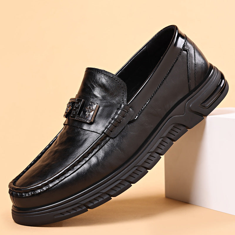 Men's First Layer Cowhide Genuine Breathable Pumps Leather Shoes