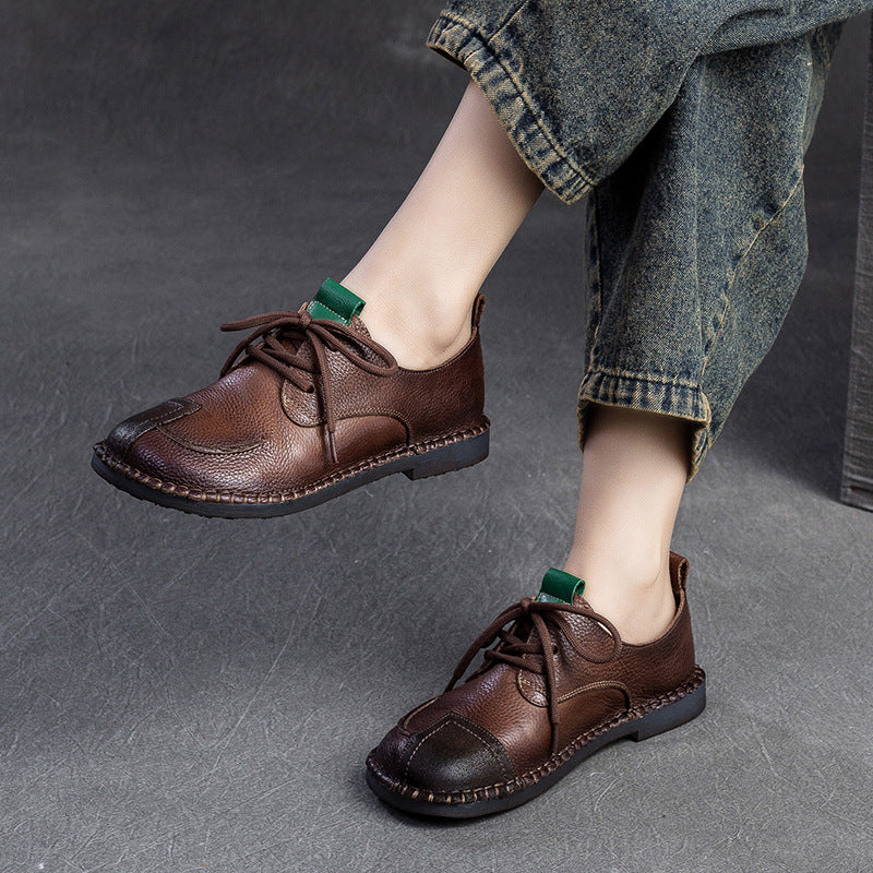 Women's Spring Front Retro Pumps Flat Bottom Casual Shoes
