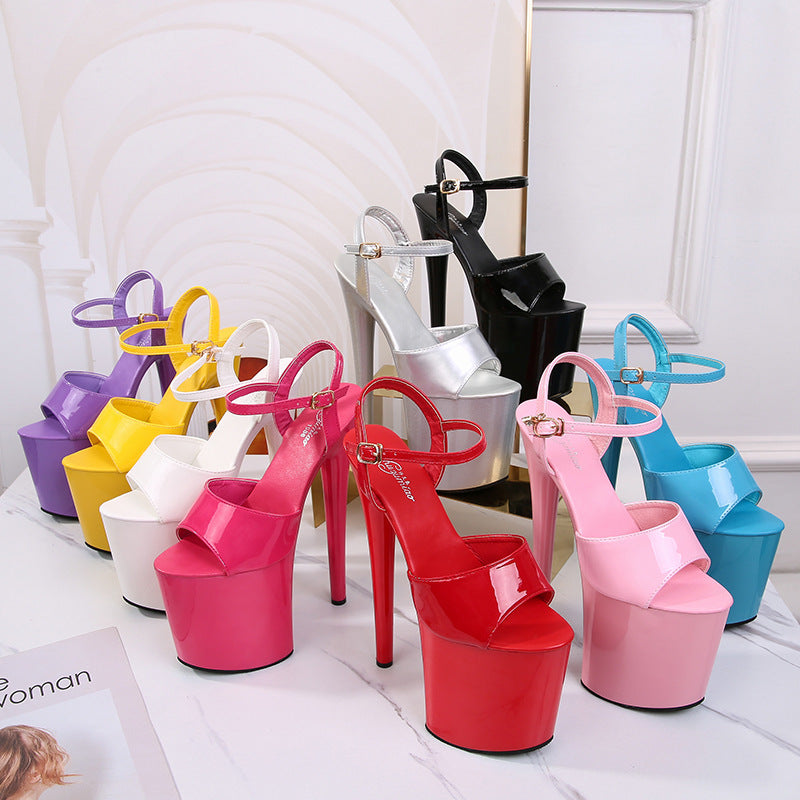Women's Patent Special Stiletto Sexy Platform Super High Heeled Sandals