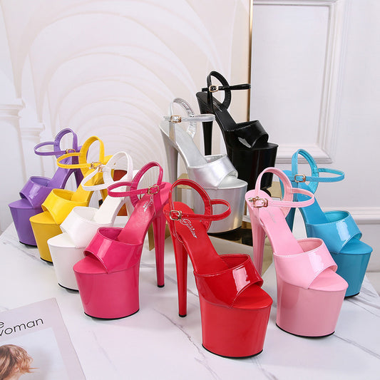 Women's Patent Special Stiletto Sexy Platform Super High Heeled Sandals