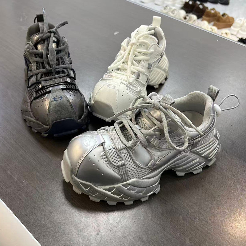 Women's Trendy Platform Dad Spring Stitching Running Sneakers