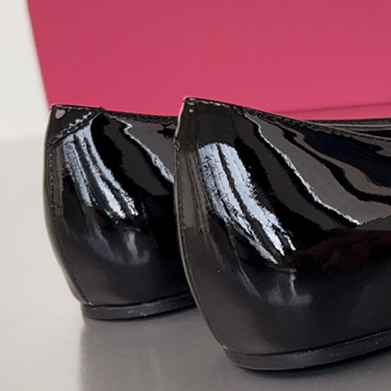 Women's Classic Square Buckle Chunky Pumps Patent Toe Low-cut Mid High Women's Fashion Shoes