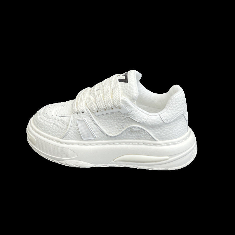 Men's Low-cut Genuine White Dad Platform Sports Casual Shoes