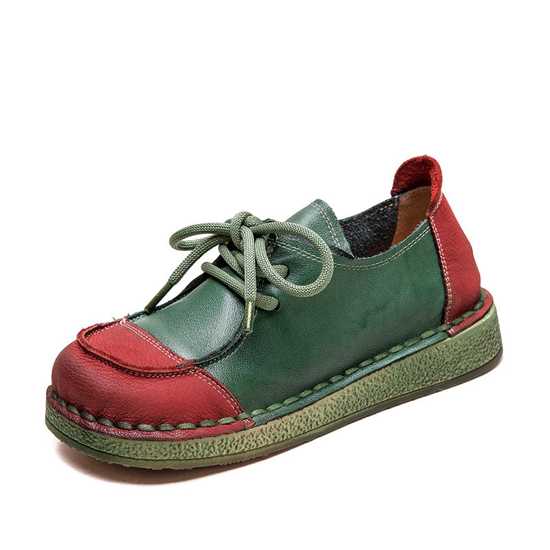 Women's Shu Autumn Front Lace Retro Style Pumps Women's Casual Shoes