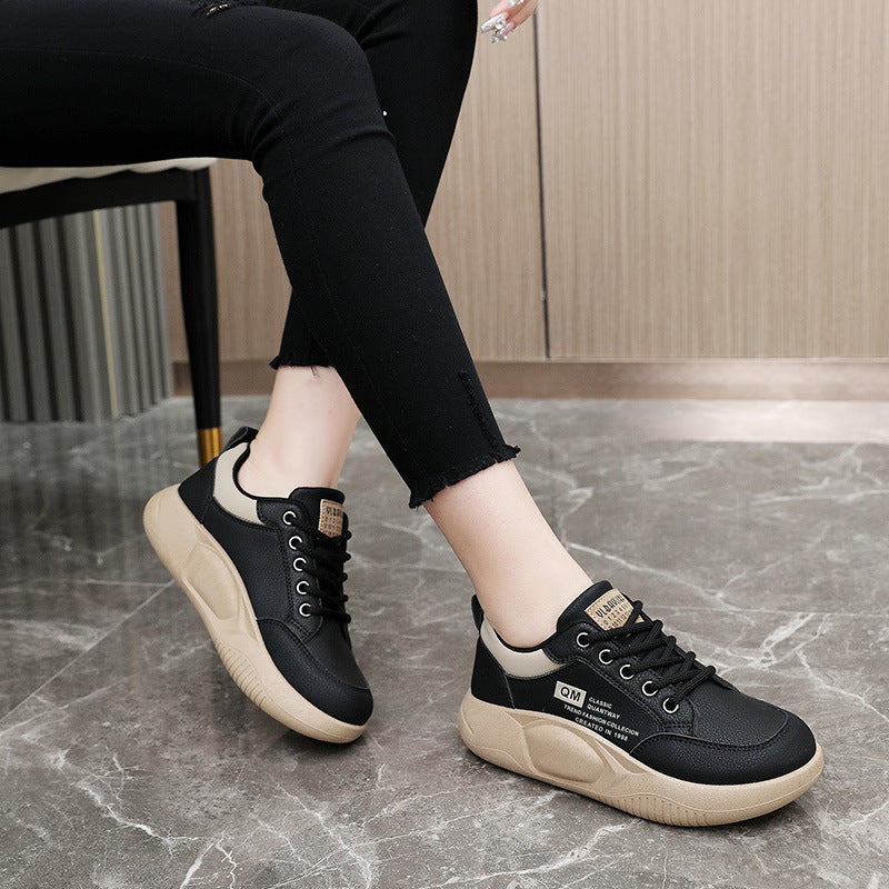 Women's Spring Platform Height Increasing Korean Sports Street Sneakers