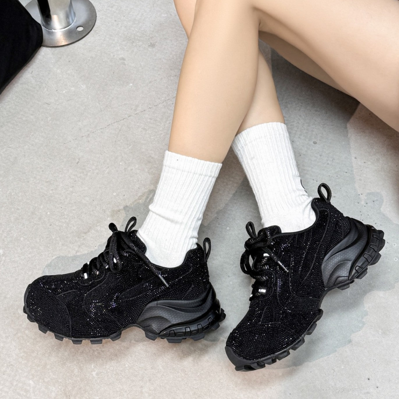 Women's Genuine Breathable Mesh Platform Heightened Daddy Women's Sports Shoes