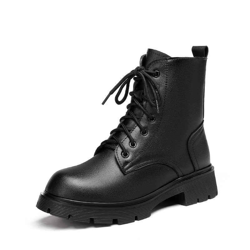 Women's Mid Thick Sole Wool From Toe To Instep Boots