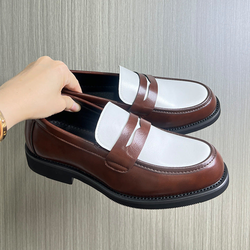 Men's Glossy Trend Color Matching Slip-on Casual Shoes