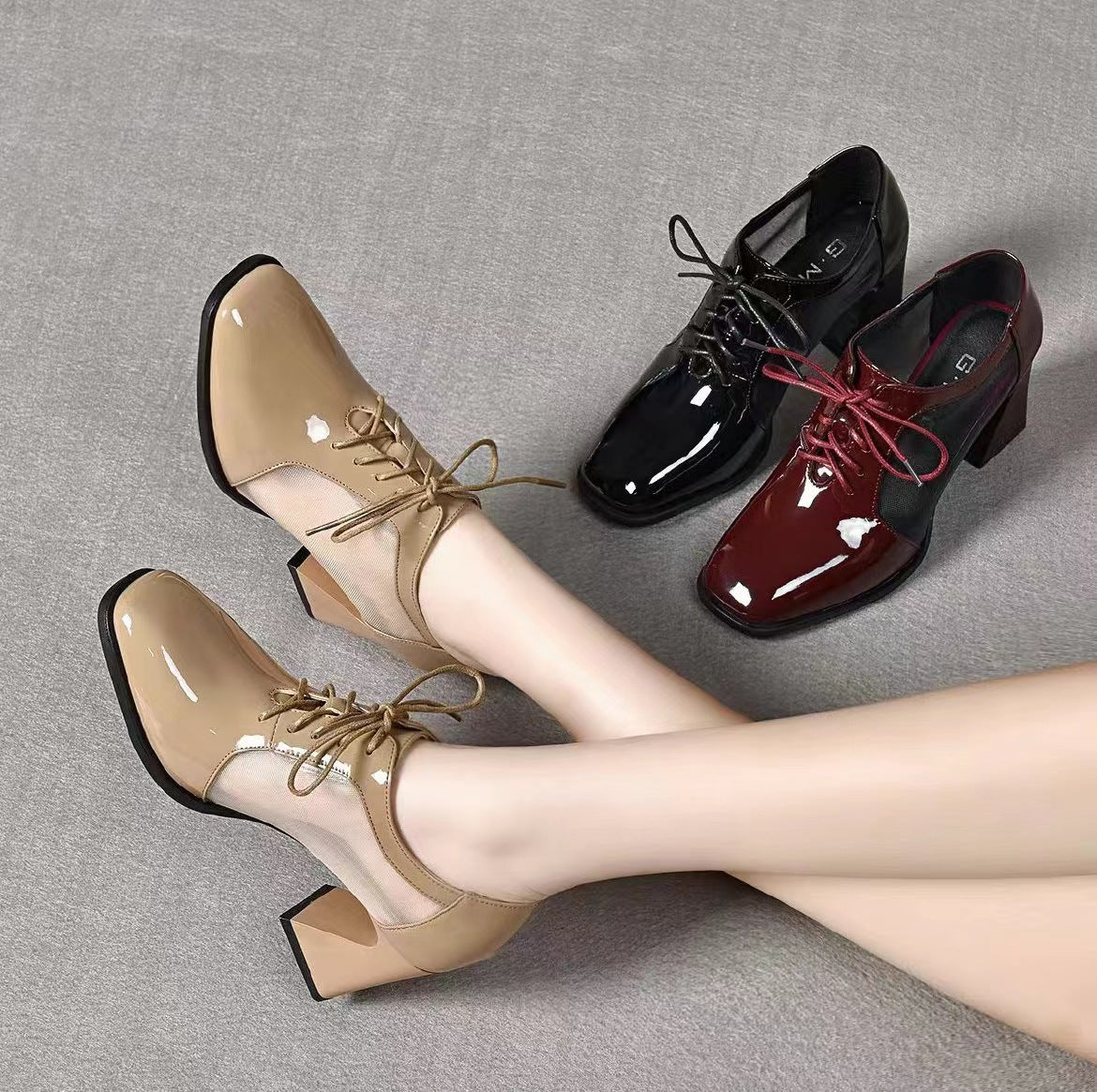 Women's Summer Mesh Surface Hollowed Genuine Chunky Women's Shoes