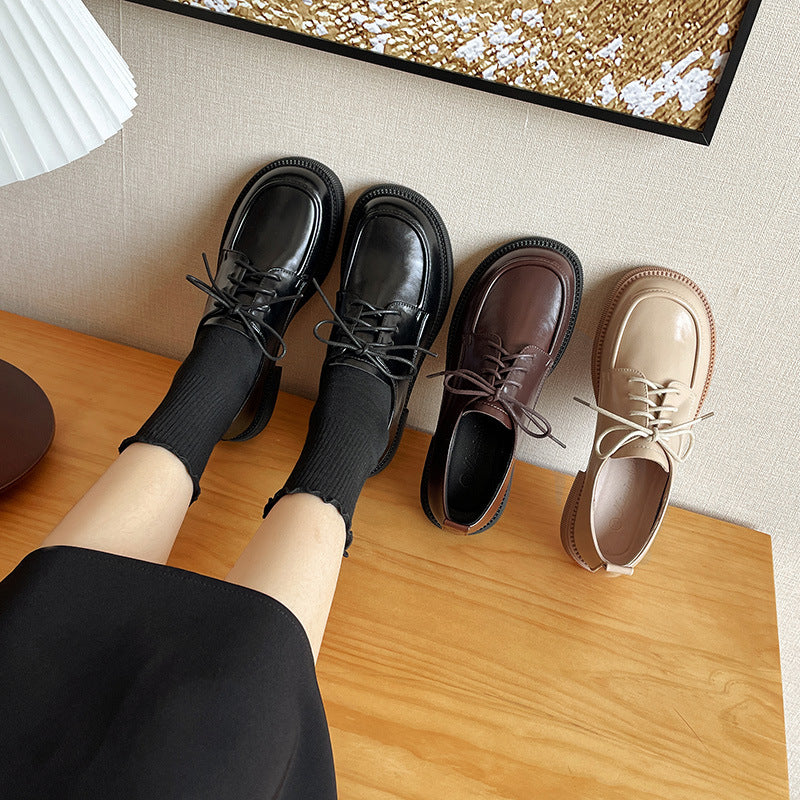 Women's Genuine Pumps Preppy Style Simple British Casual Shoes