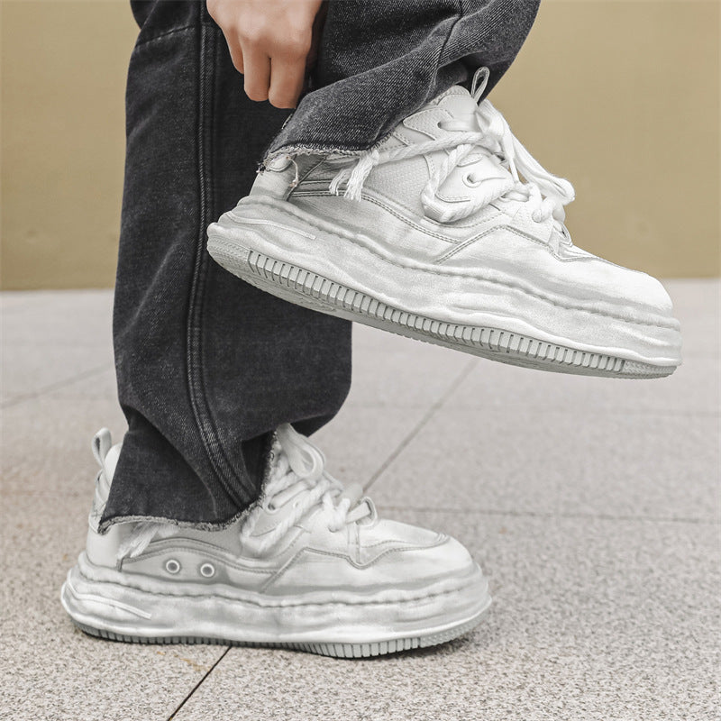 Men's Flat Design Dissoed Retro Distressed Sports Sneakers