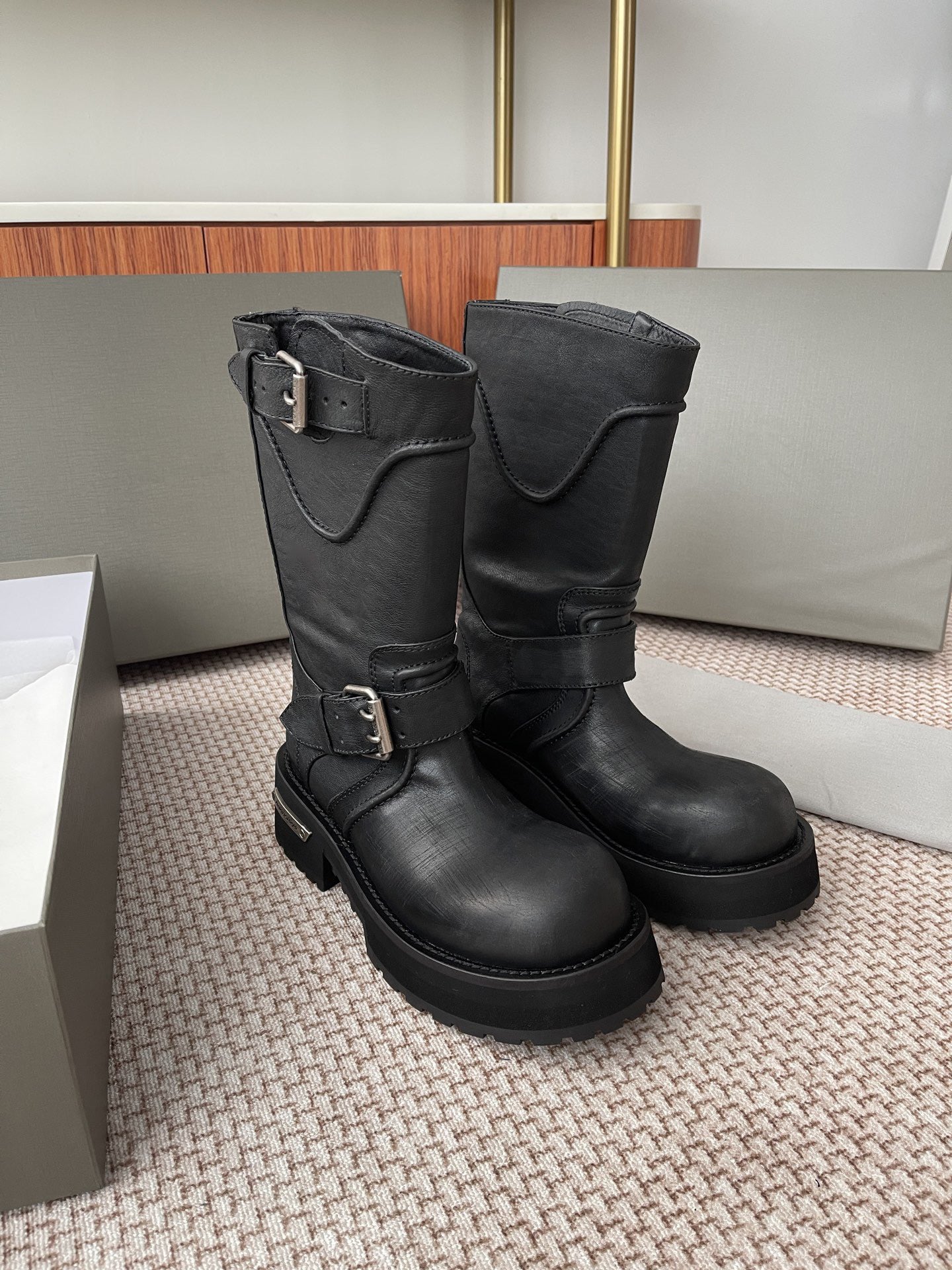 Women's & Men's High Quality Paris Venom Martin For Couple Breasted Genuine Boots