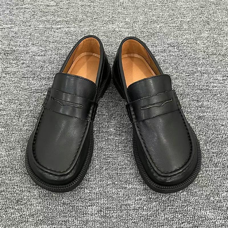 Men's Summer Simple Retro Slip-on British Style Trendy Fashion Men's Casual Leather Shoes