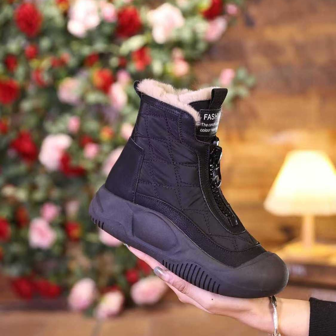 Women's Winter Fleece-lined Thickened Thick Bottom Northeast Women's Shoes