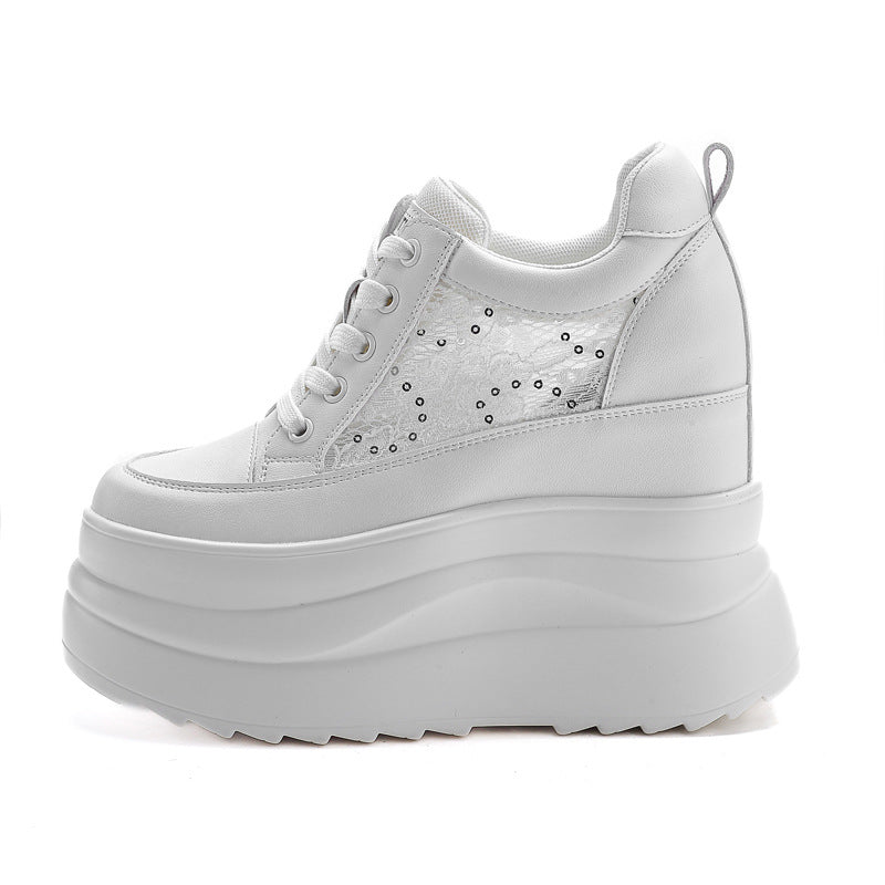 Women's High Spring Small Wedge Platform Hidden Casual Shoes