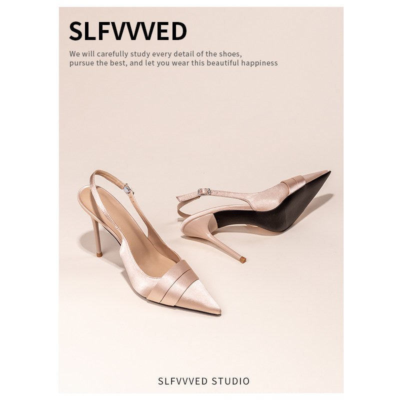 Nude High Female Niche Beautiful Pointed Stiletto Temperament Heels
