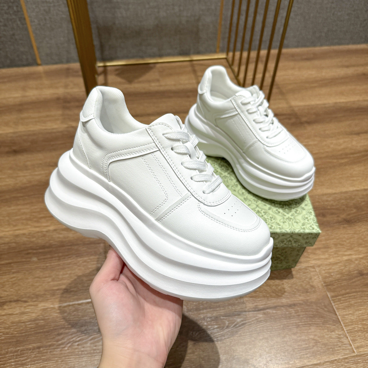 Women's Cm Height Increasing Insole Small White Women's Casual Shoes