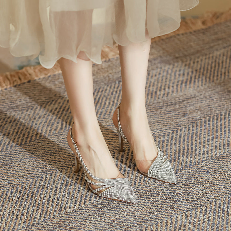 Women's Pointed High Stiletto Genuine Pumps Spring Women's Shoes