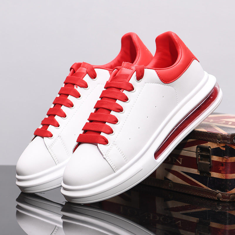 Men's White Height Increasing Genuine Fashion Breathable Sneakers