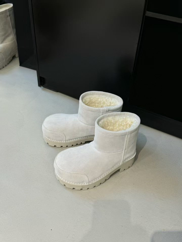 Women's Korean Fashion Platform Rubber Round Head Snow Boots