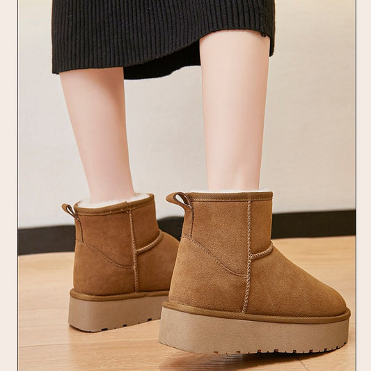 Women's Thickened Real Warm Height Increasing Insole Women's Snow Boots