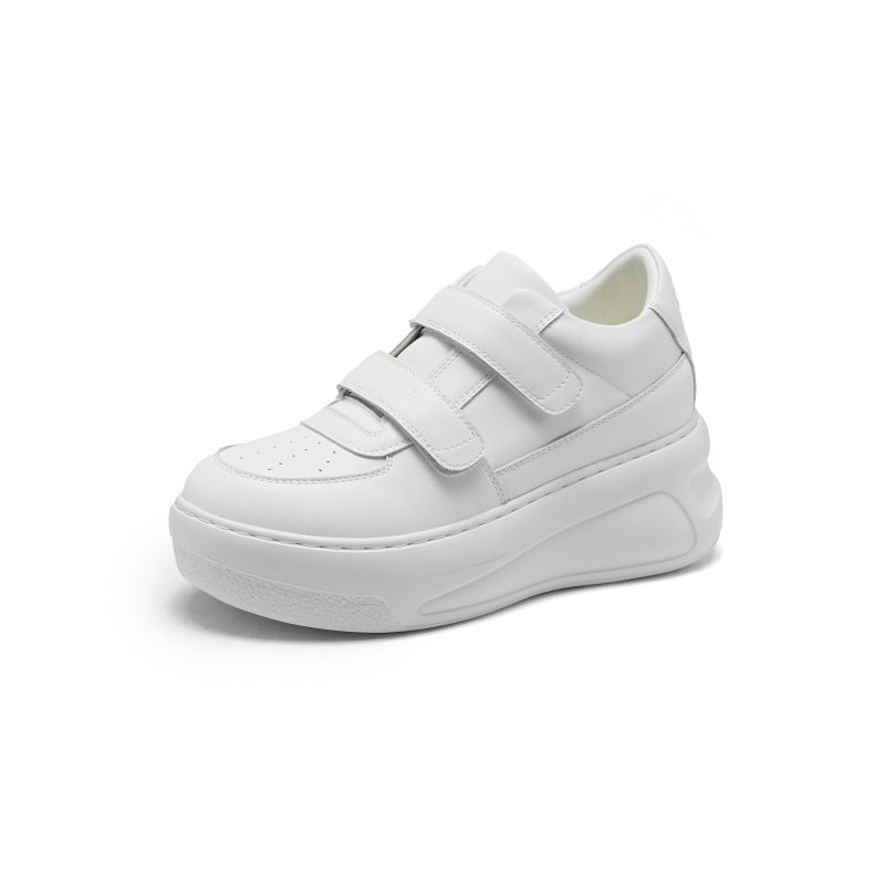 Women's Ma Smiling Face Hidden White Velcro Sneakers