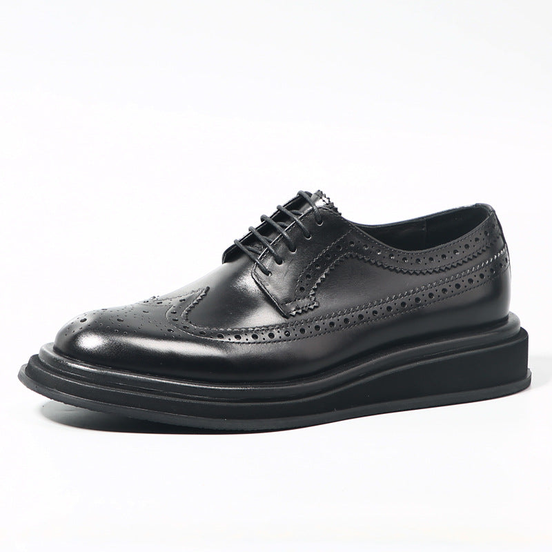 Men's Business British Black Brogue Spring Formal Wear Leather Shoes
