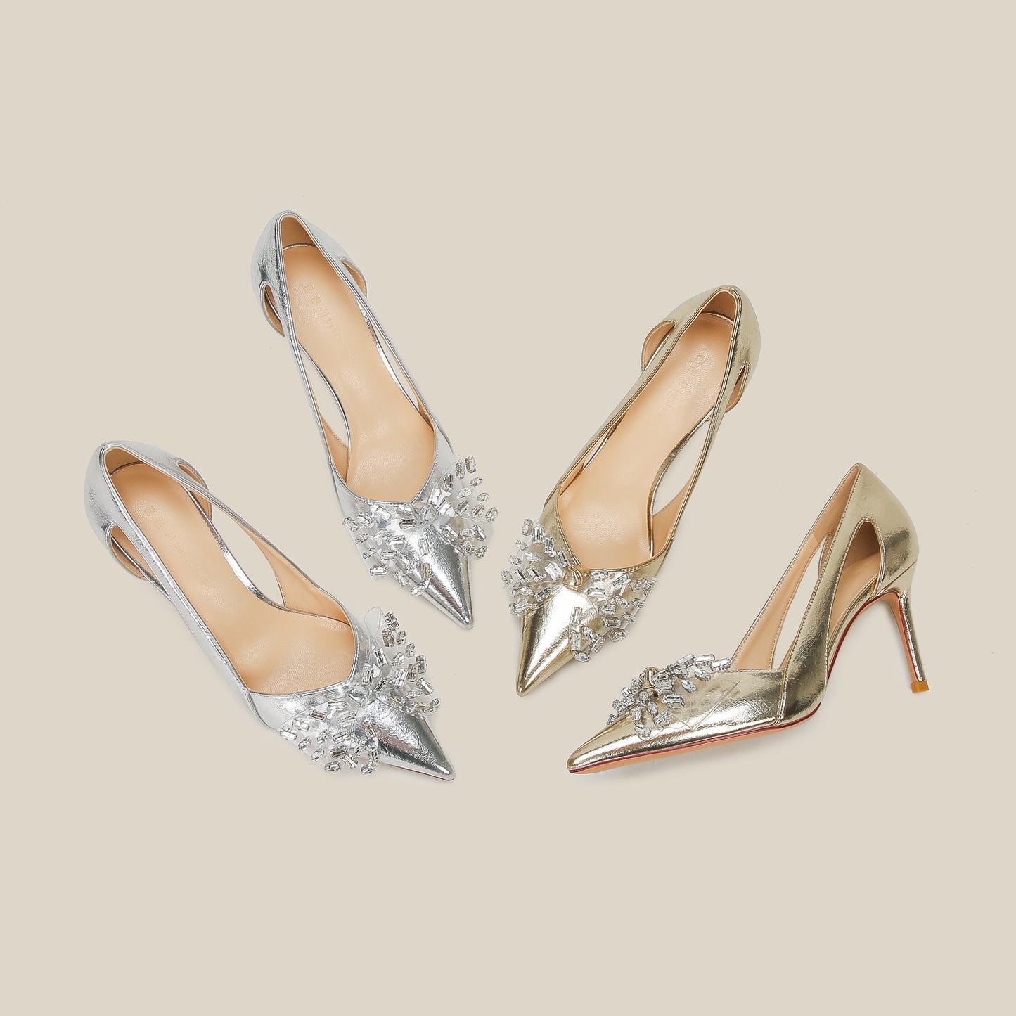 Women's & Men's Beautiful Fashion Pointed Toe Stiletto Matching Skirt Women's Shoes