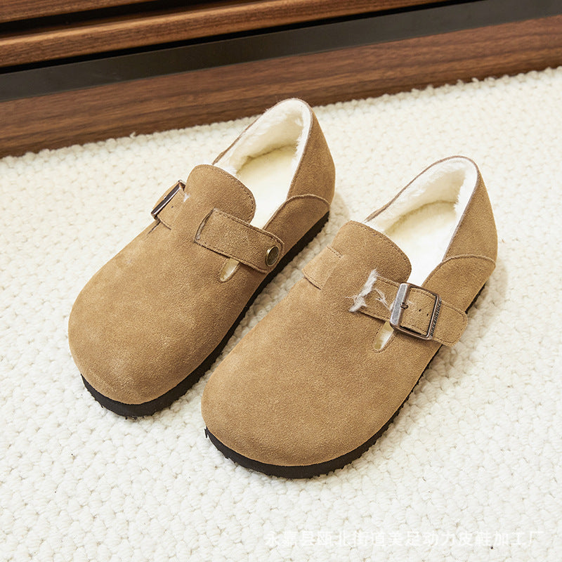 Women's Beauty Power Round Head Fleece-lined All-inclusive Casual Shoes