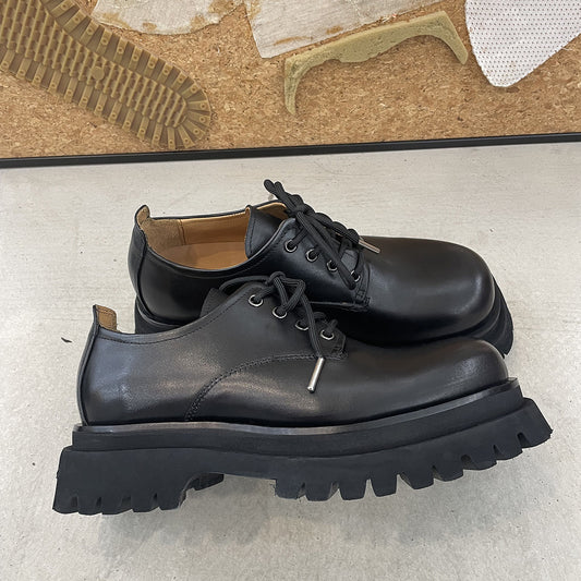 Women's & Men's Head Derby Tide Thick Bottom Increased Leather Shoes