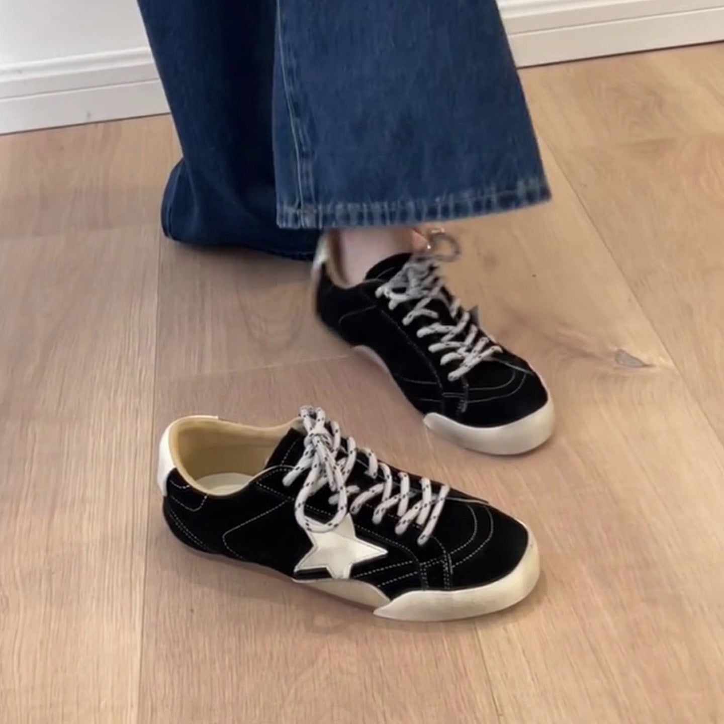 Women's Version Retro Rub Colored Distressed Star Pattern Golden Goose Flat Women's Sports Shoes