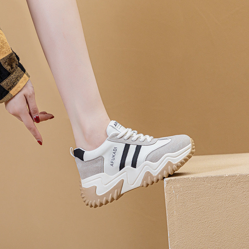 Women's Thick Bottom Heightened Daddy Autumn Soft Leisure Sports Not Women's Casual Shoes
