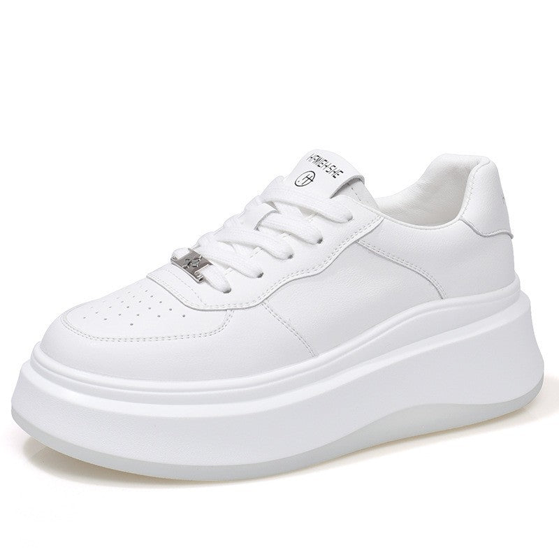 Women's White Spring Platform Lightweight Board Breathable Women's Casual Shoes