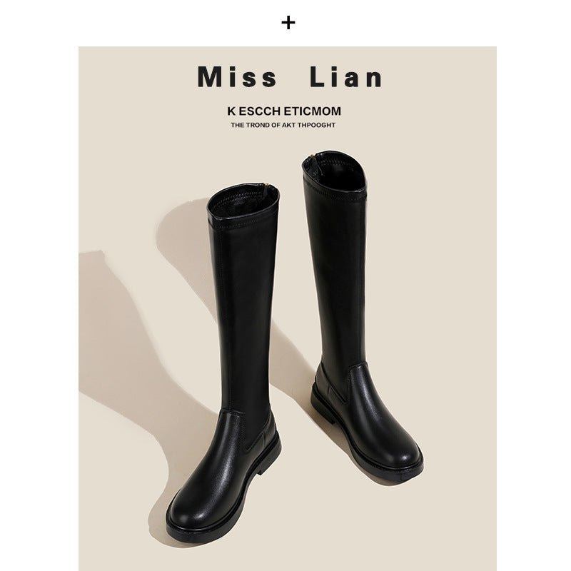 Women's Bottom Straight High Large Size Height Increasing Boots
