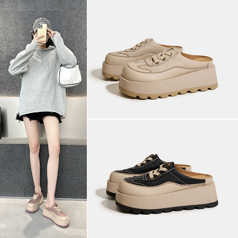 Women's Summer Small Thick Sole Increased Toe Cap Slippers