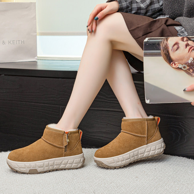 Women's Winter Warm Fashion Fleece-lined Thickened Cotton Boots