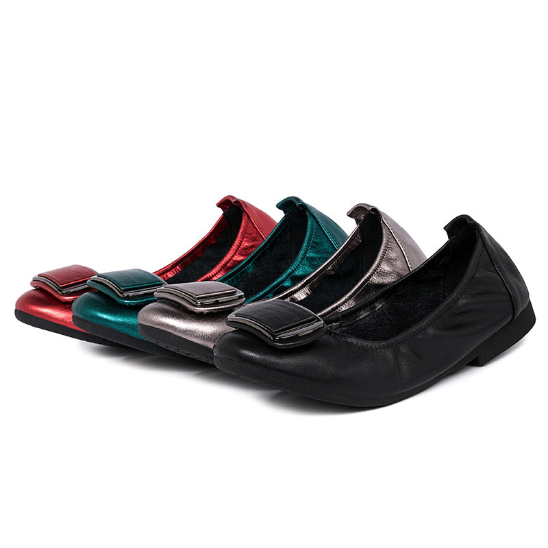 Women's Shallow Mouth Soft Bottom Round Head Plus Casual Shoes