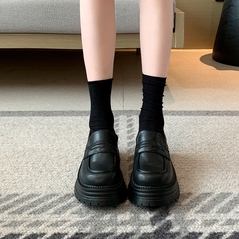 Women's Fattened Round Toe Retro British Style Plus Loafers